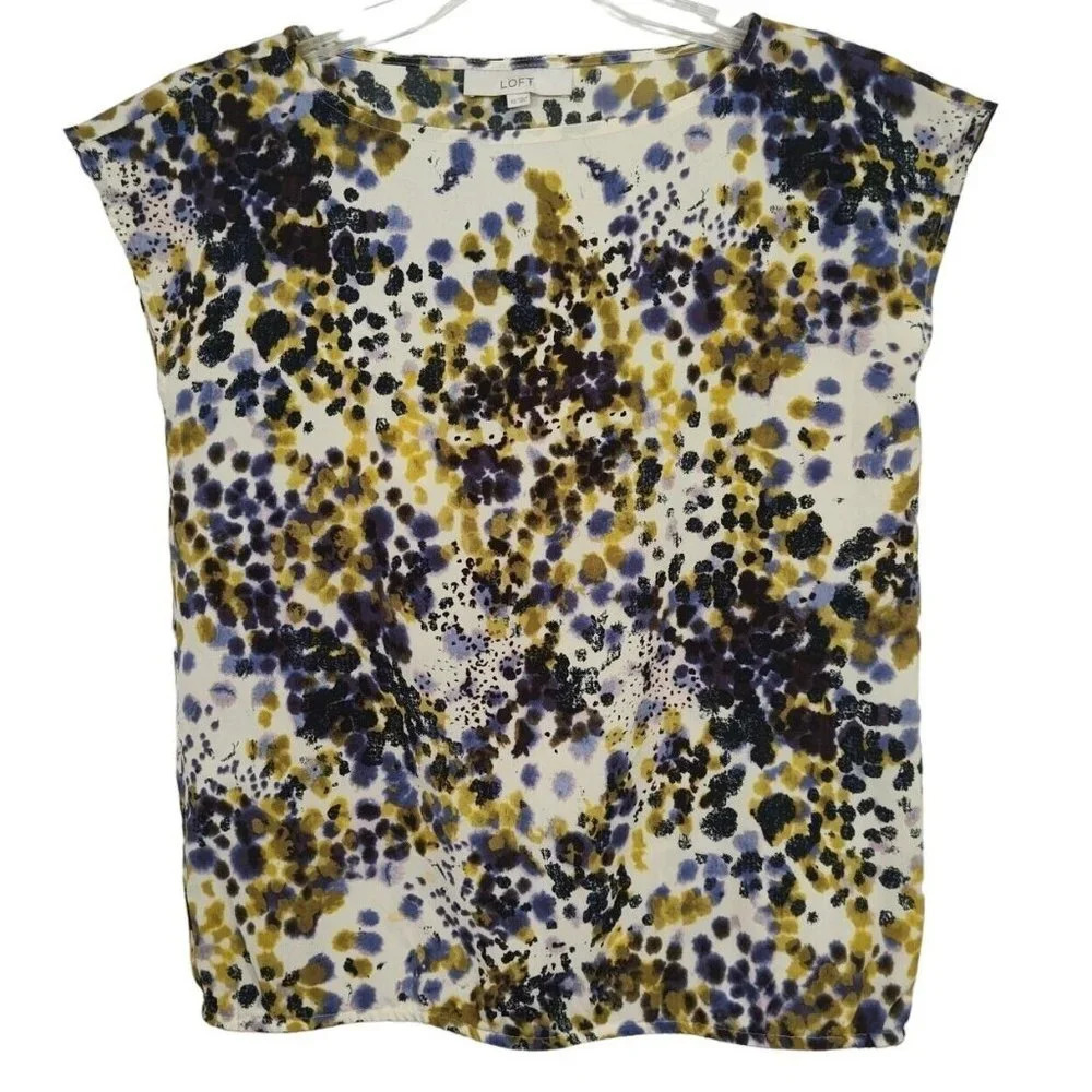 Ann Taylor Loft Purple Multicolor Sleeveless Top Career Shell Women Size XS